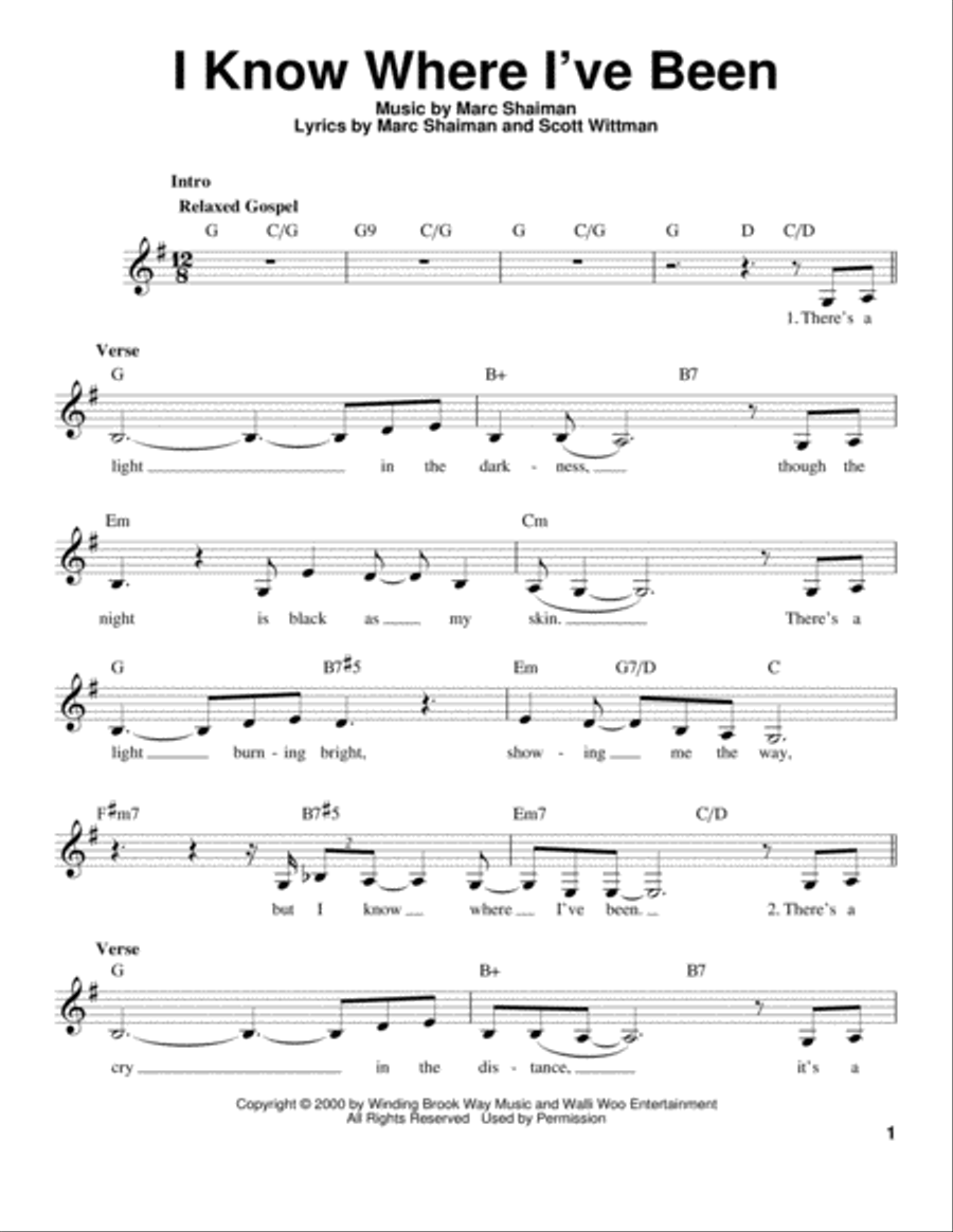 I Know Where I've Been (from Hairspray) Voice scores gallery preview page 1