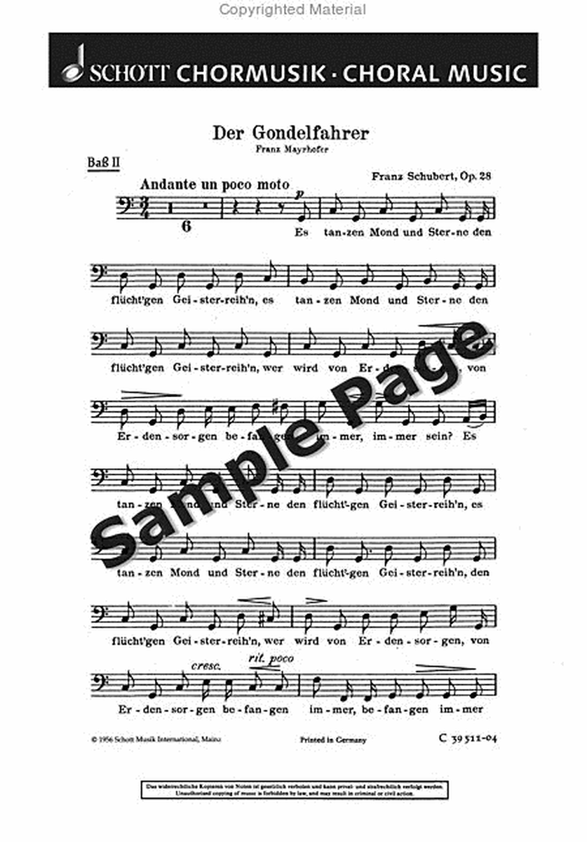 Gondelfahrer, Op. 28