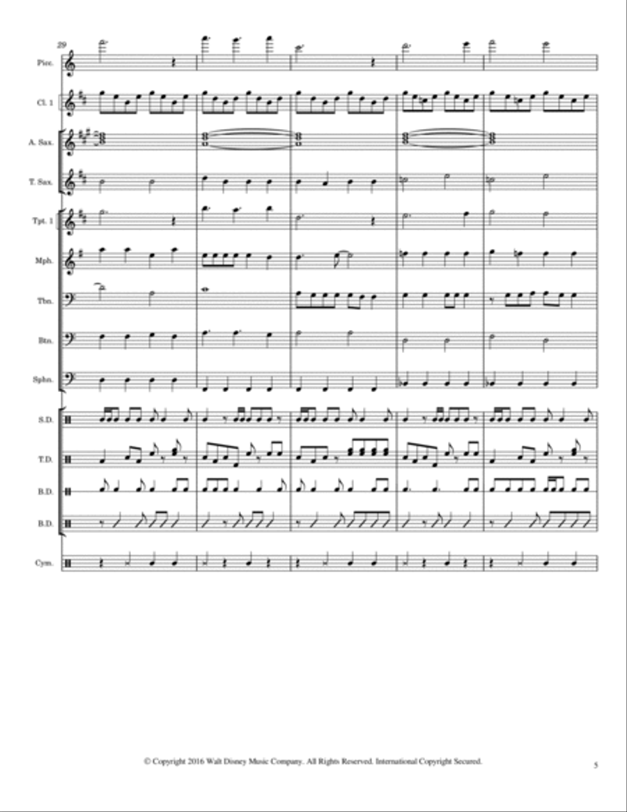 Gravity Falls (main Theme) Marching Band scores gallery preview page 5