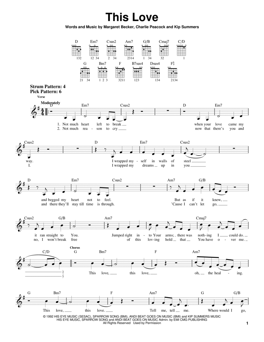 This Love This Love Acoustic Guitar scores gallery preview page 1