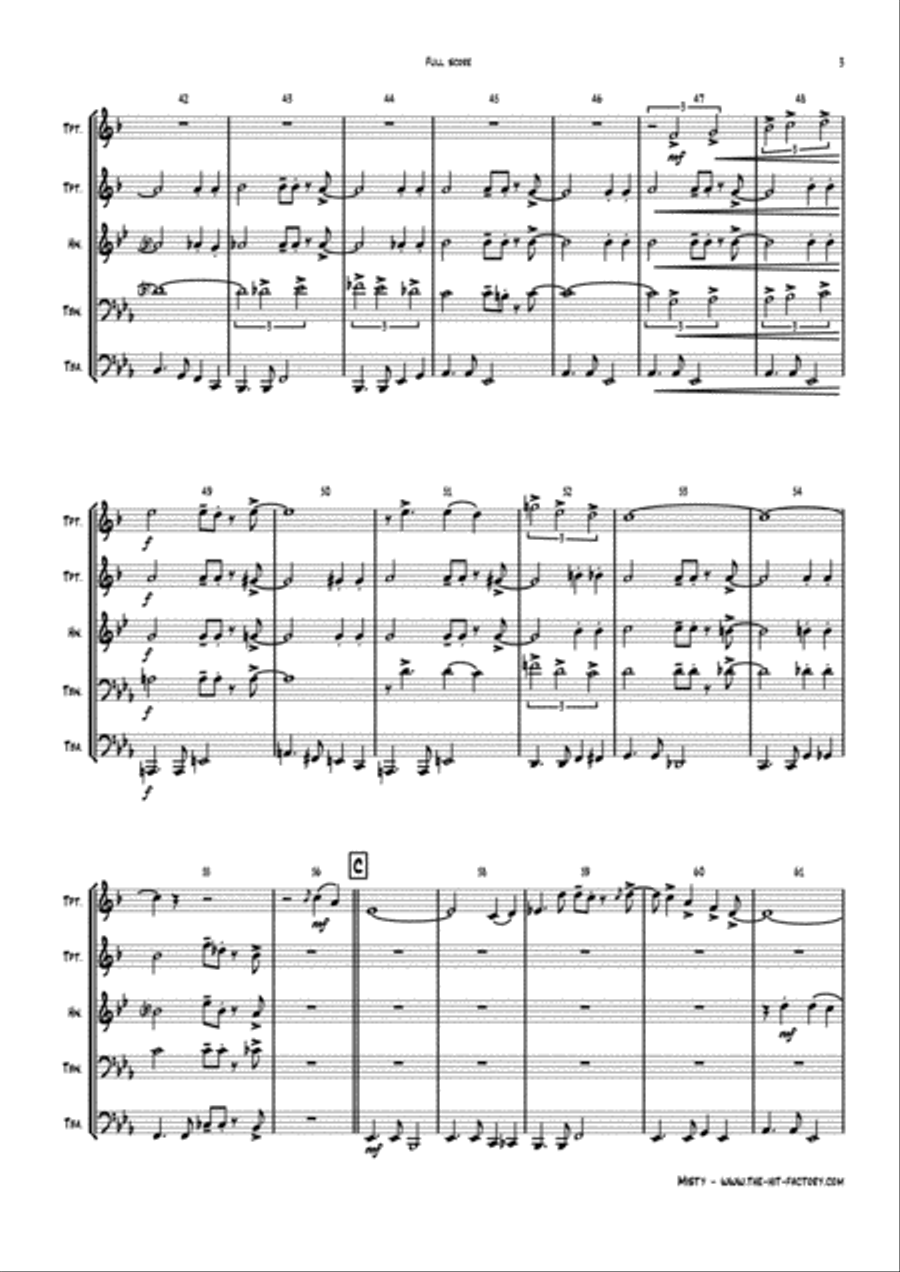 Misty Brass Quintet scores gallery preview page 3