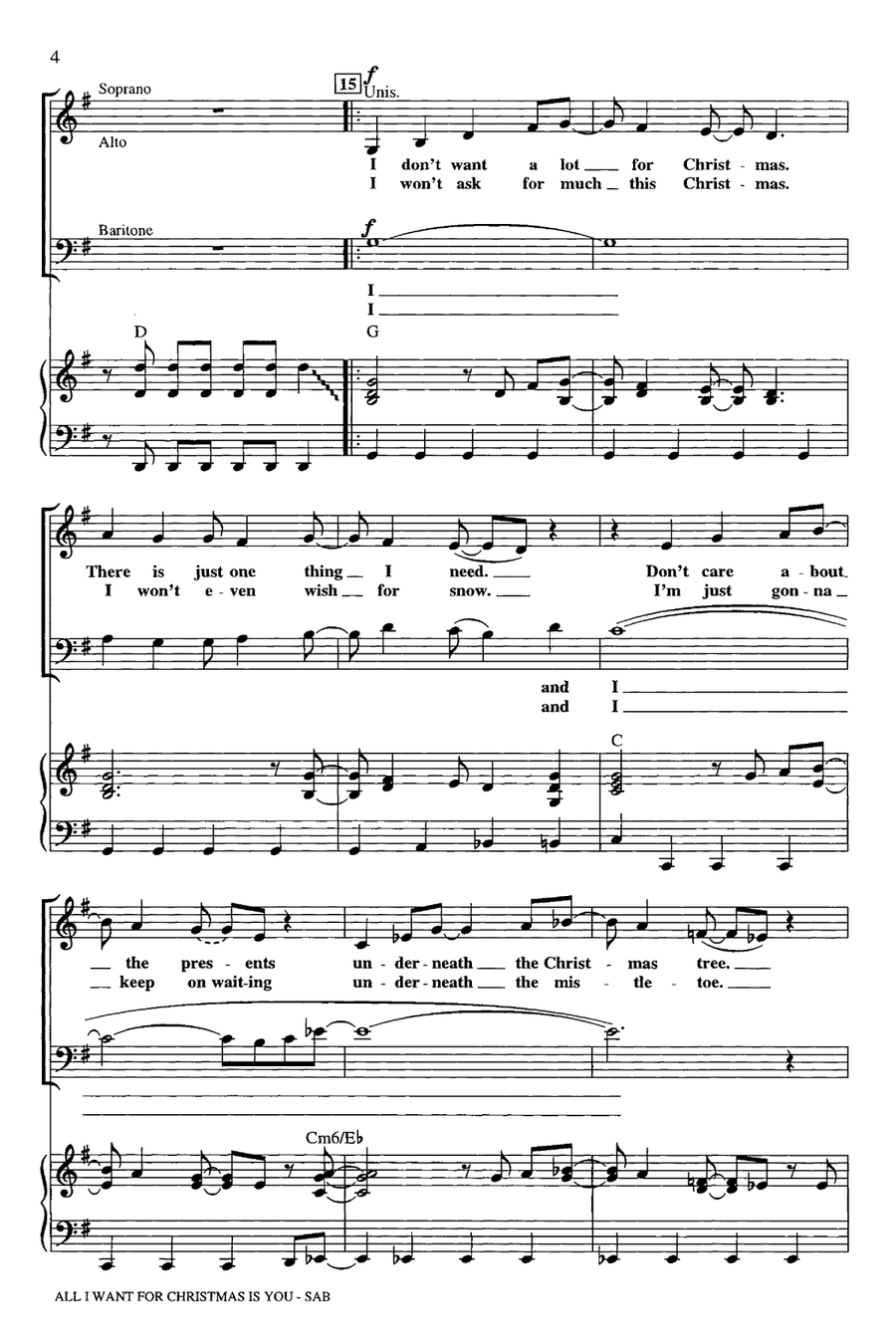 All I Want For Christmas Is You (arr. Mac Huff) 3-Part scores gallery preview page 3