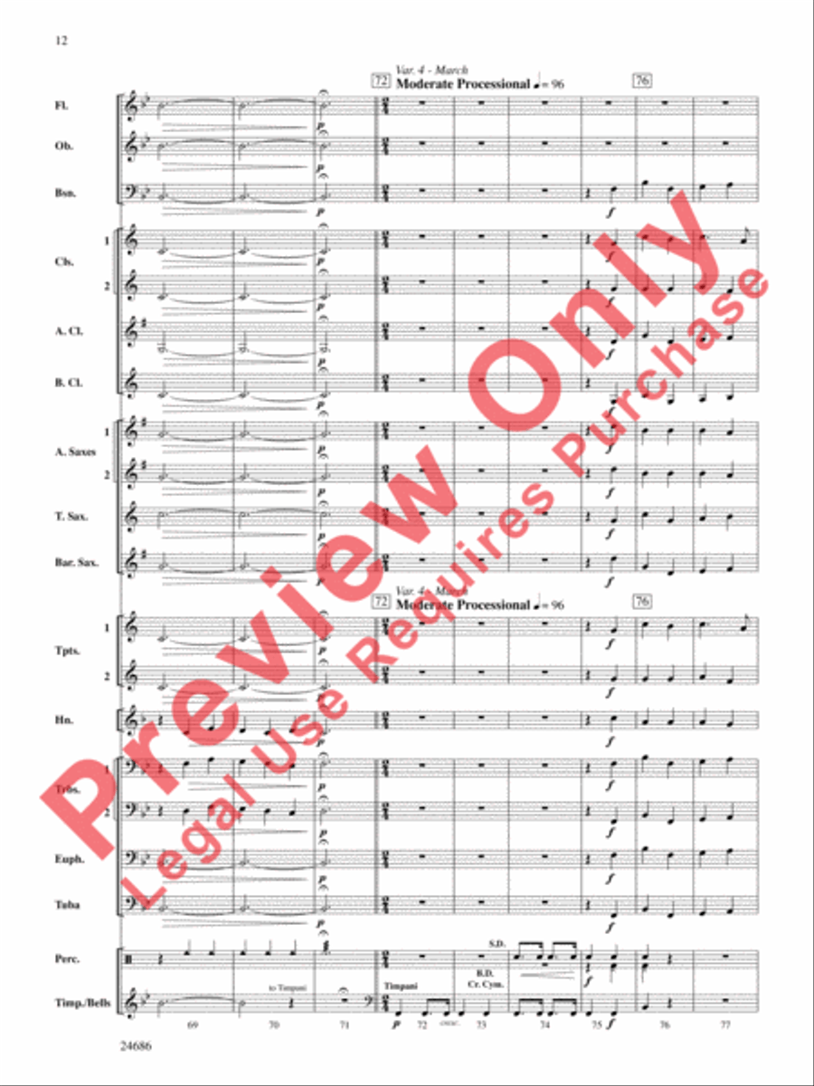 Air and Variations Concert Band scores gallery preview page 13