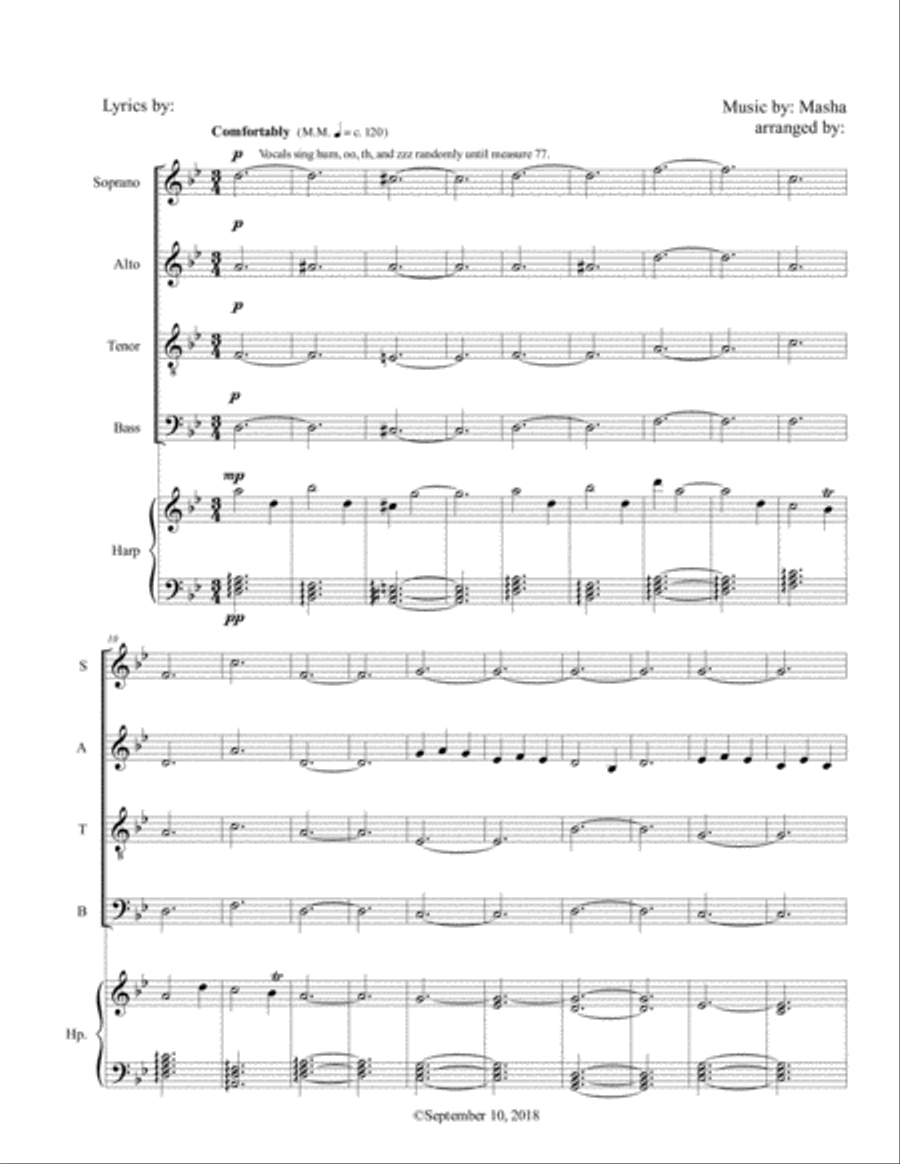 Bee Lullaby 4-Part scores gallery preview page 1
