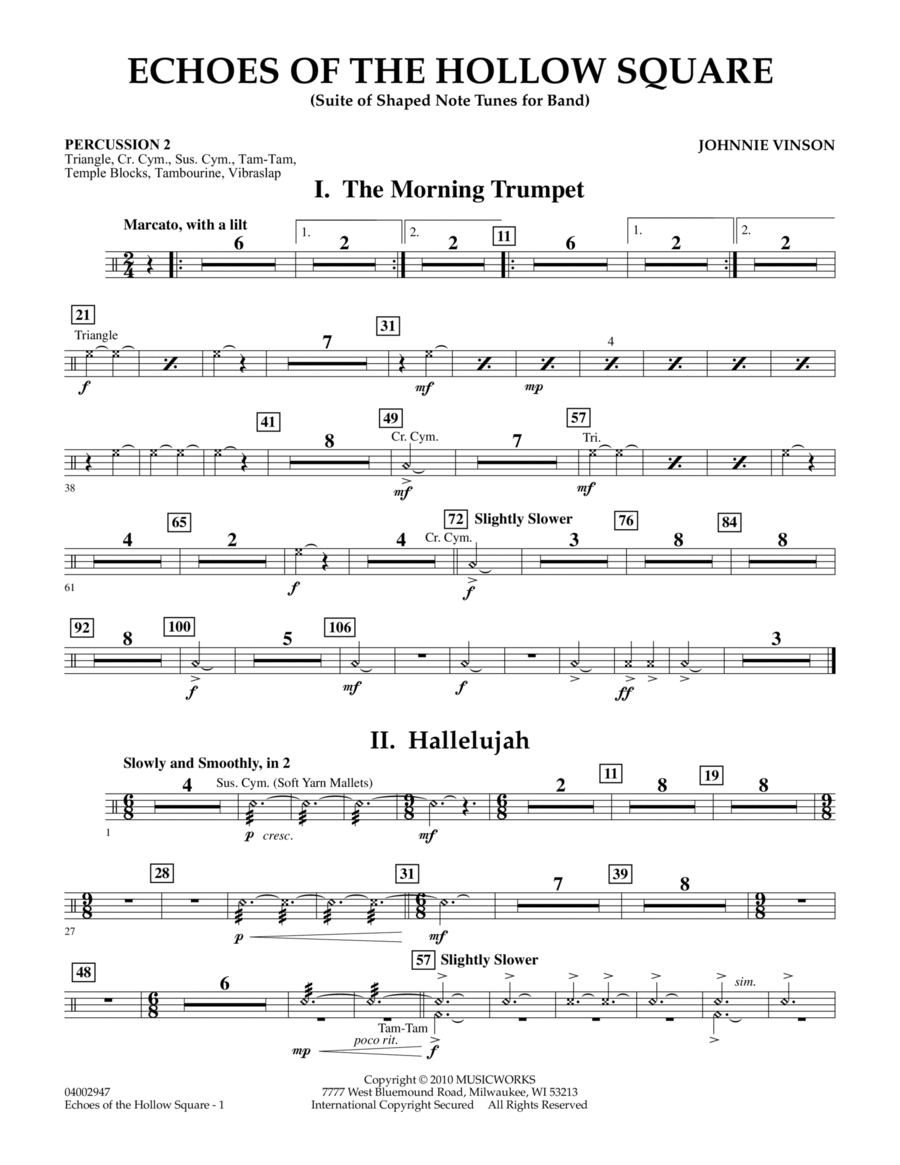 Echoes Of The Hollow Square - Percussion 2 Concert Band scores gallery preview page 1