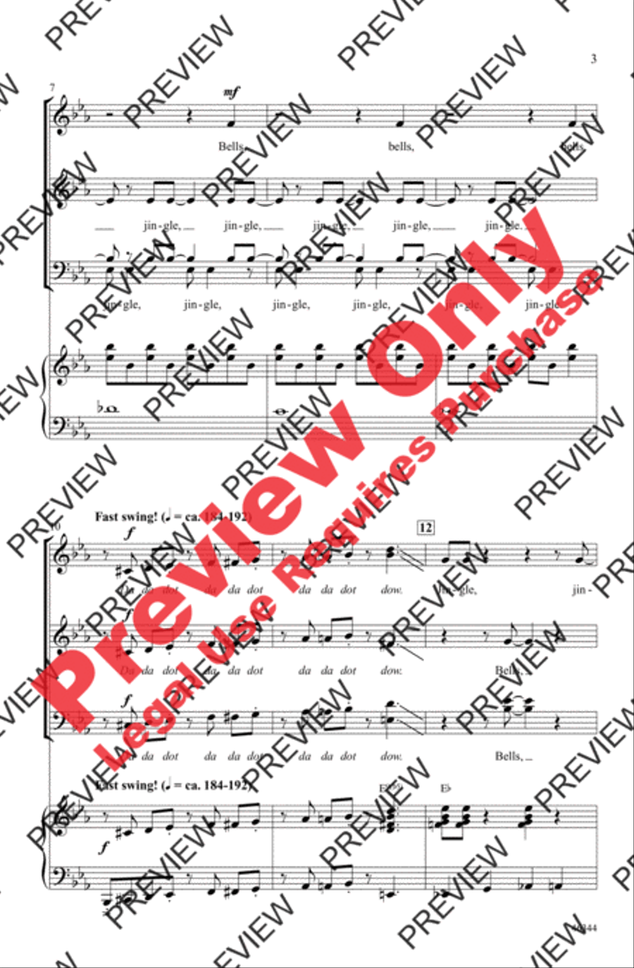 Jingle Bells Jingle Bells 4-Part scores gallery preview page 3