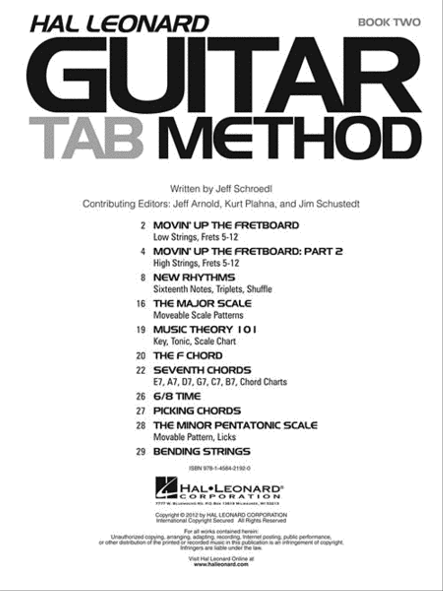 Hal Leonard Guitar Tab Method – Book 2