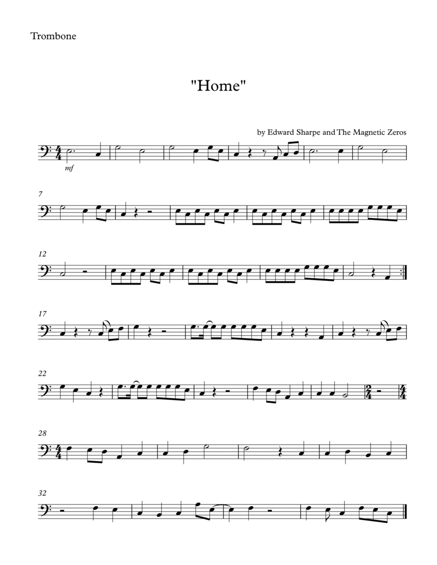 Home Home Trombone Solo scores gallery preview page 1
