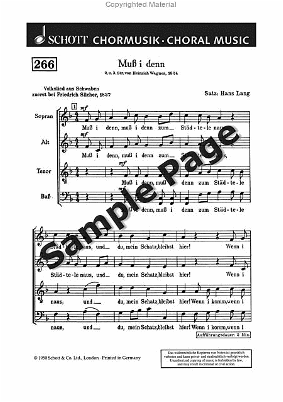 Muss I Denn Muss I Denn 4-Part scores gallery preview page 2