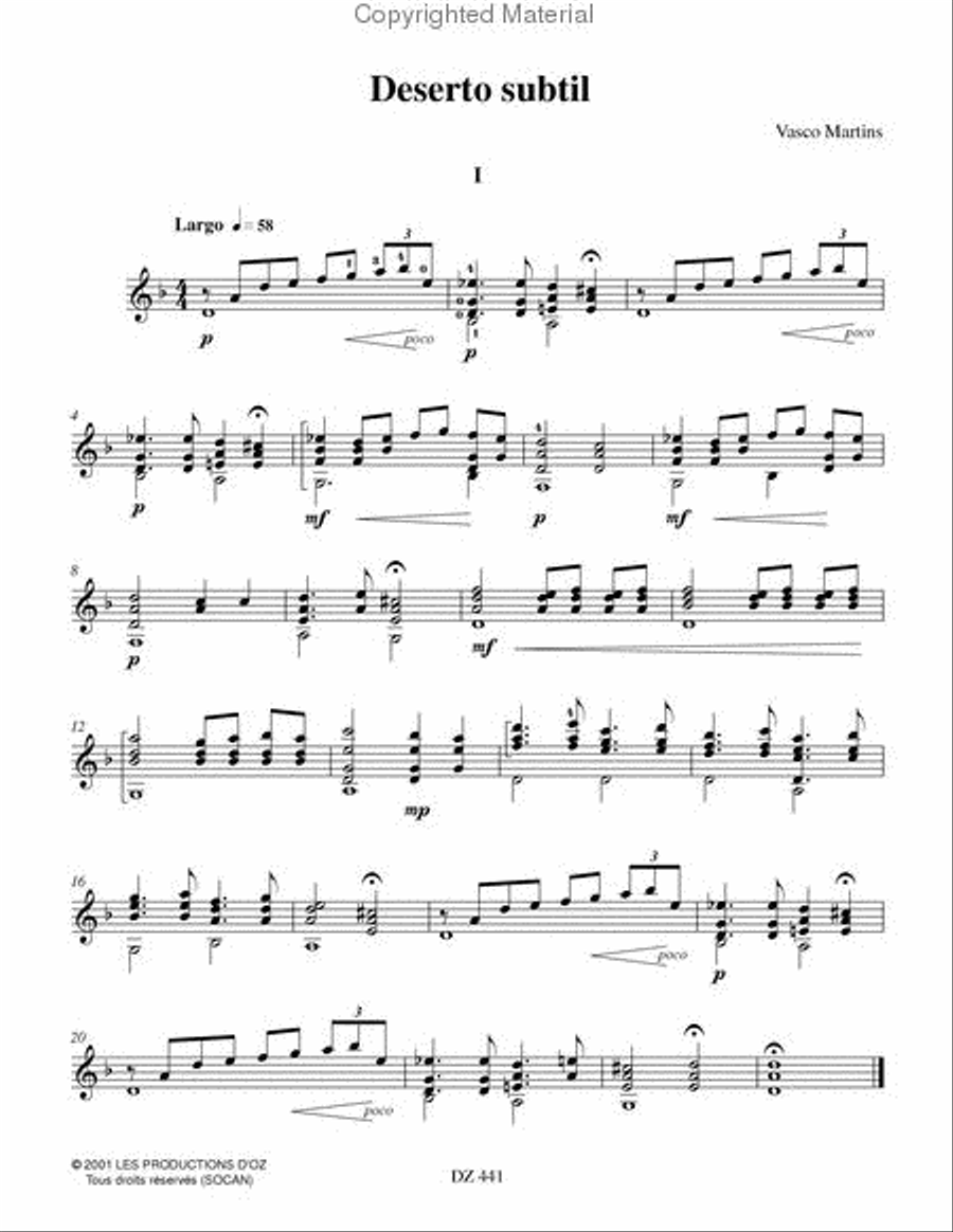 Deserto subtil Classical Guitar scores gallery preview page 2