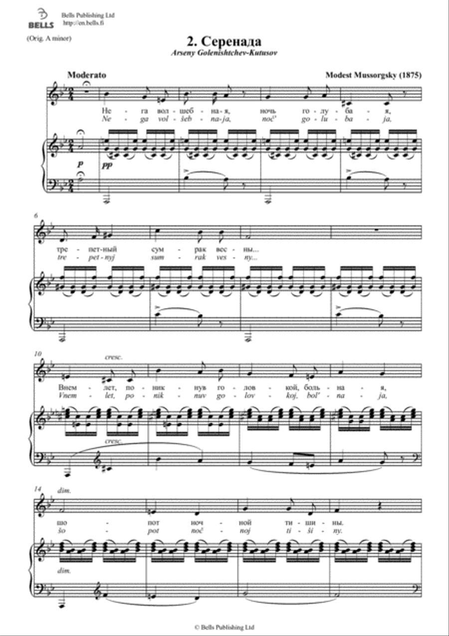 Serenada (G minor) Voice Solo scores gallery preview page 1
