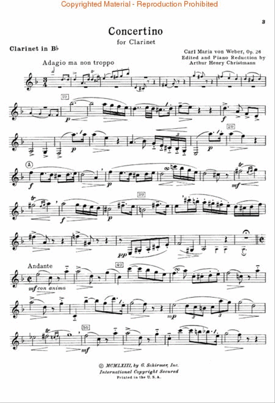 Concertino, Op. 26 Clarinet Solo scores gallery preview page 2