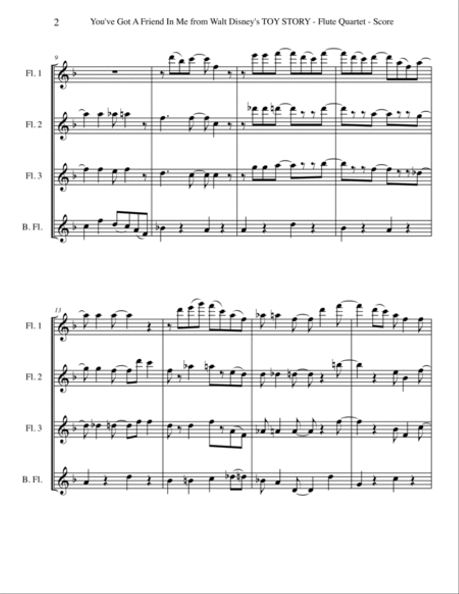 You've Got A Friend In Me Woodwind Quartet scores gallery preview page 2