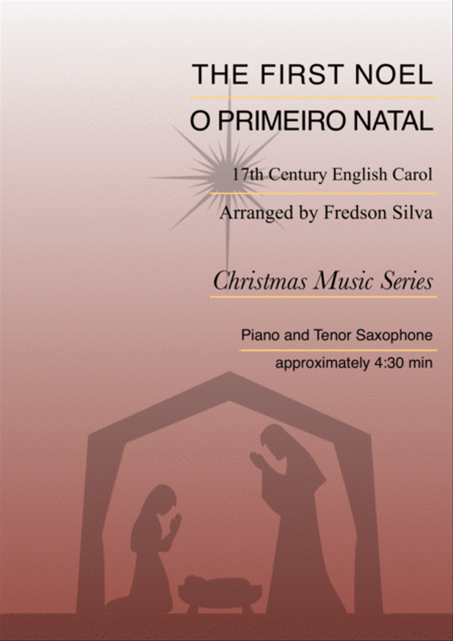 The First Noel (O Primeiro Natal) - Piano and Tenor Saxophone Woodwind Duet scores gallery preview page 1