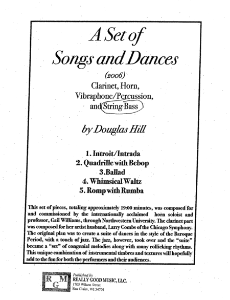 Hill, Douglas. "A Set of Songs and Dances"