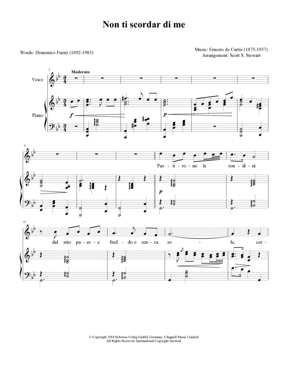 Non Ti Scordar Di Me Voice scores gallery preview page 1