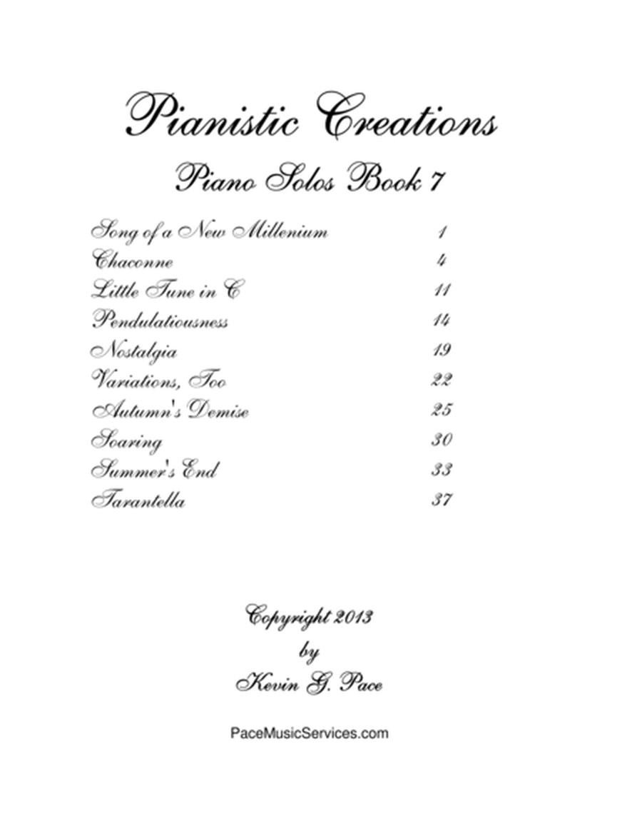 Pianistic Creations: Original Music for Piano Solo (volume 7)