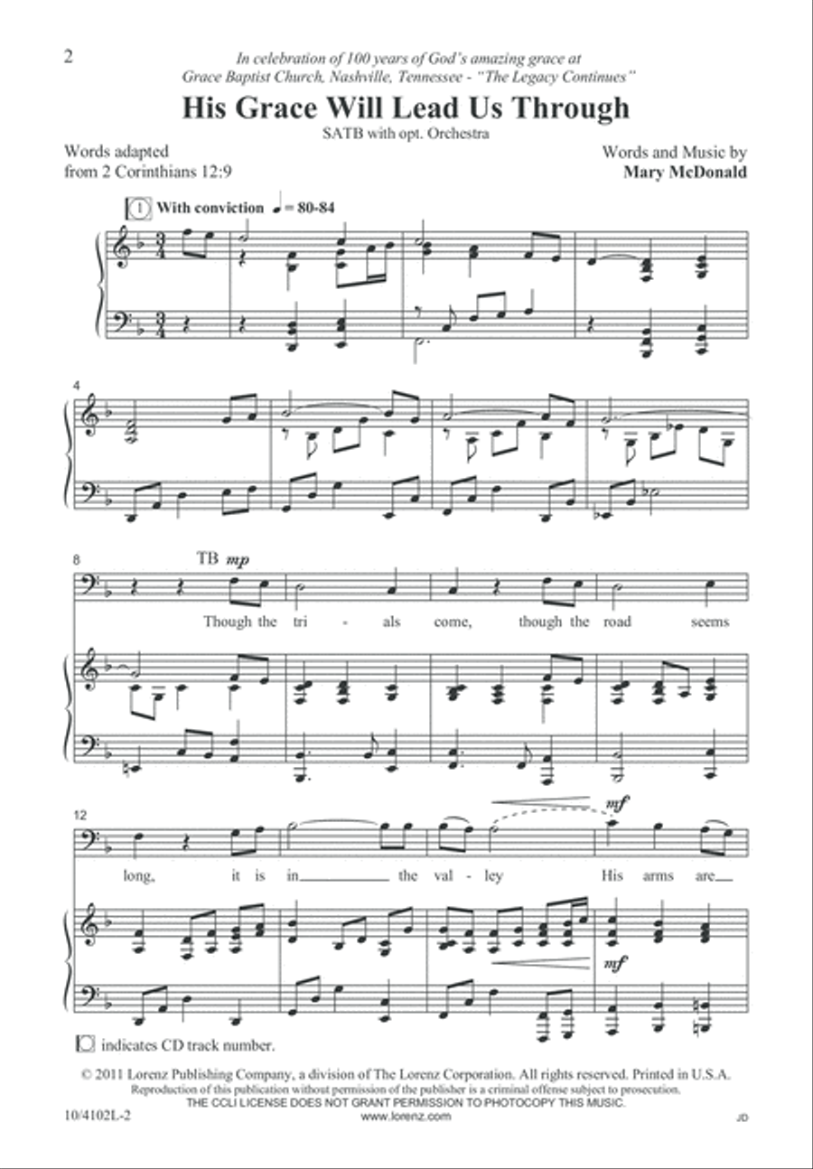 His Grace Will Lead Us Through 4-Part scores gallery preview page 3