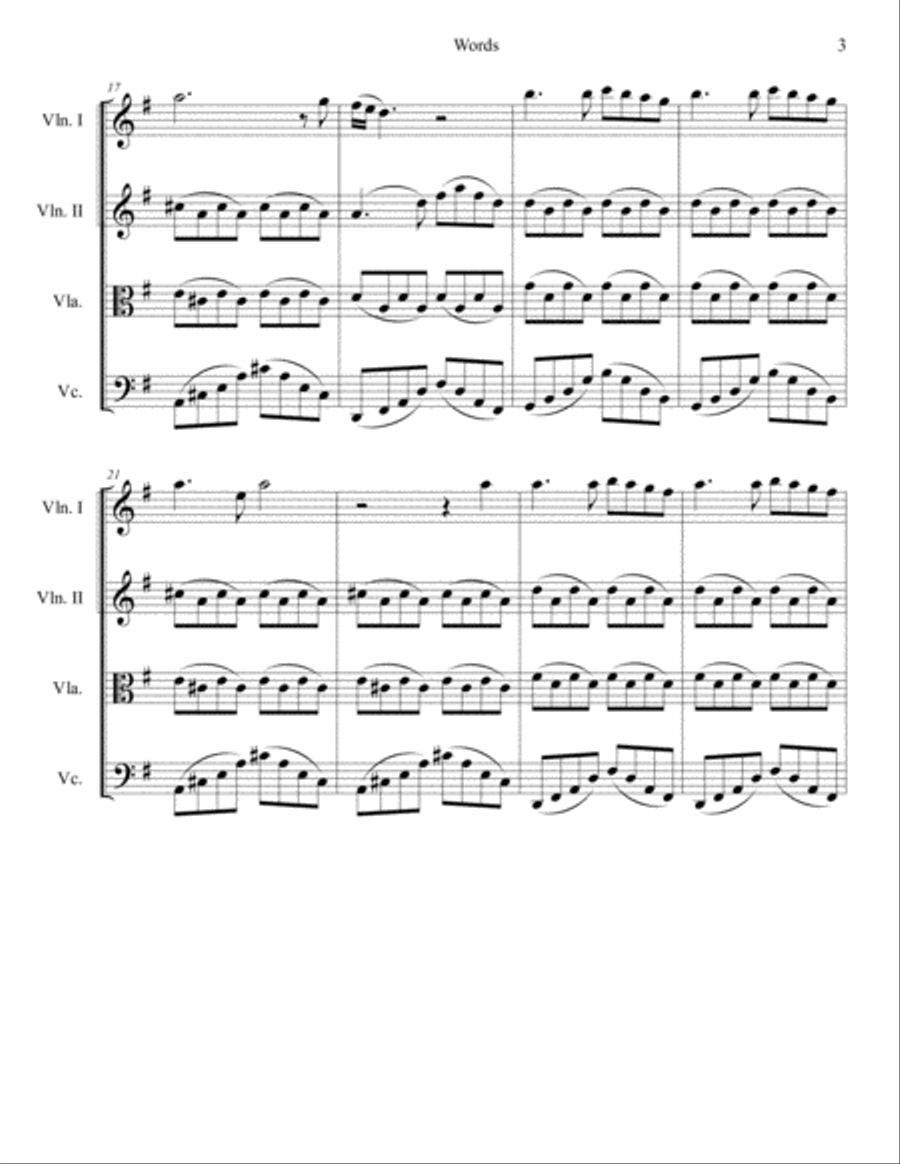 Words Words String Quartet scores gallery preview page 3