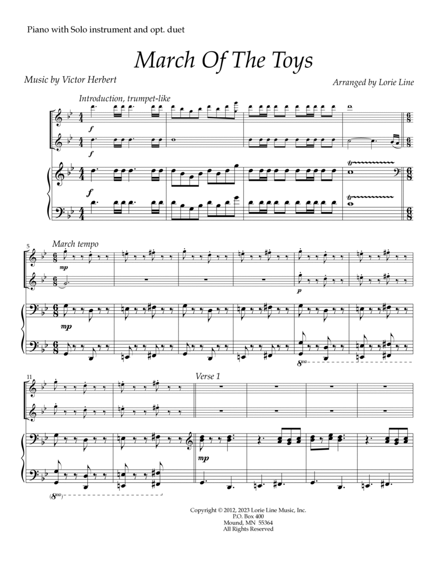 March Of The Toys Trumpet Duet scores gallery preview page 1
