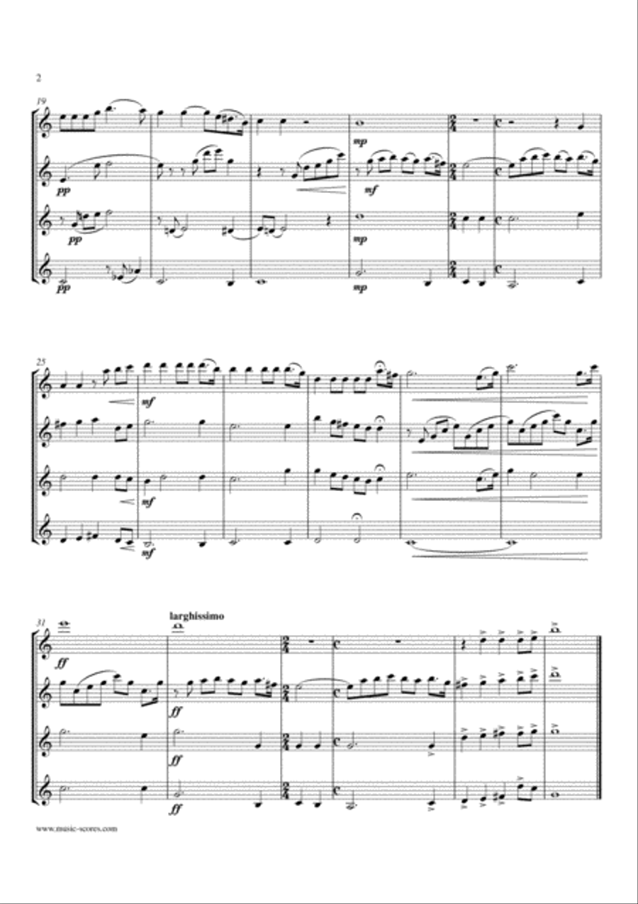 Nessun Dorma - Violin Quartet Violin Solo scores gallery preview page 2
