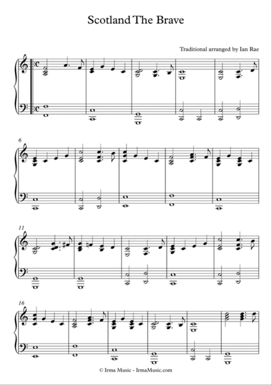 Scotland the Brave Piano Solo scores gallery preview page 1