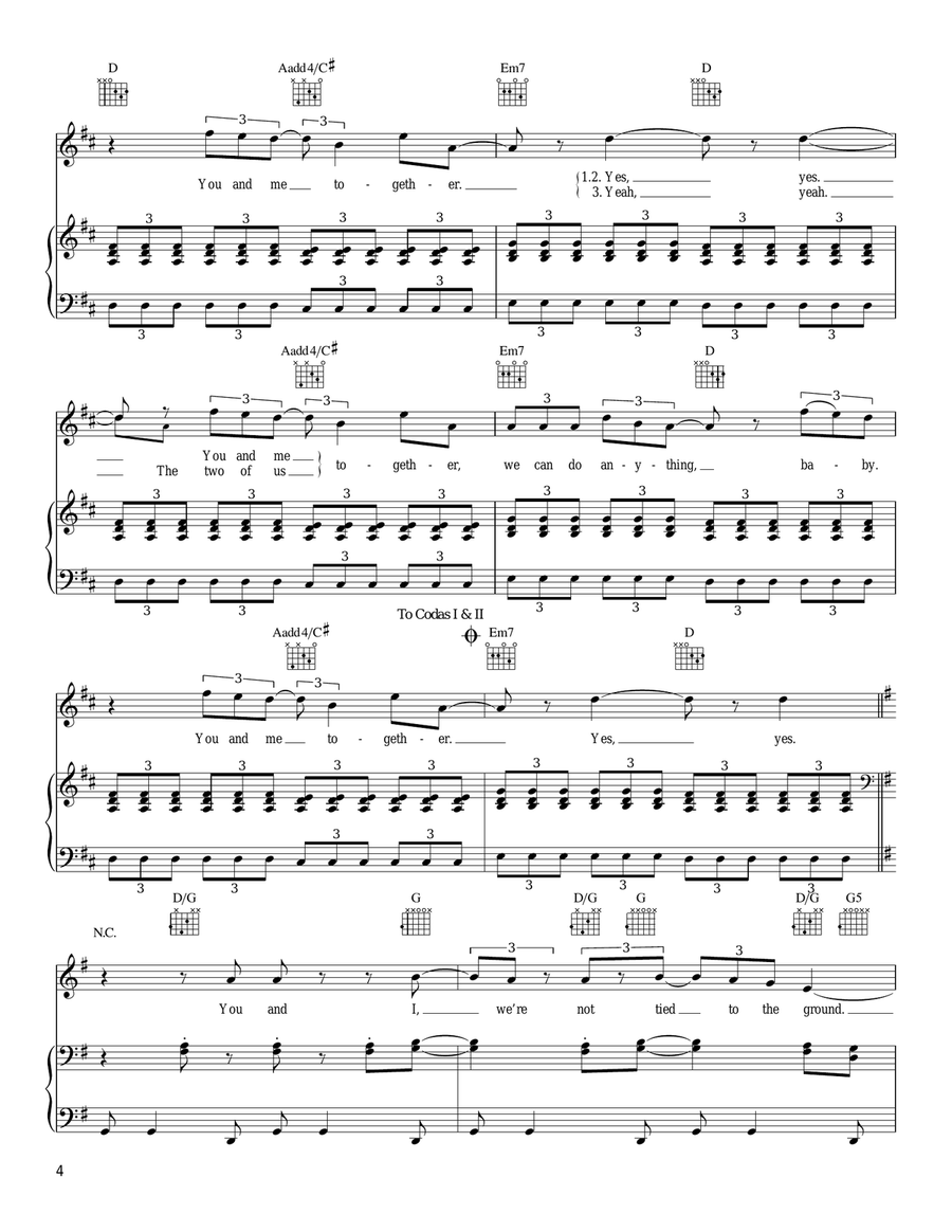 You & Me Piano, Vocal, Guitar scores gallery preview page 4