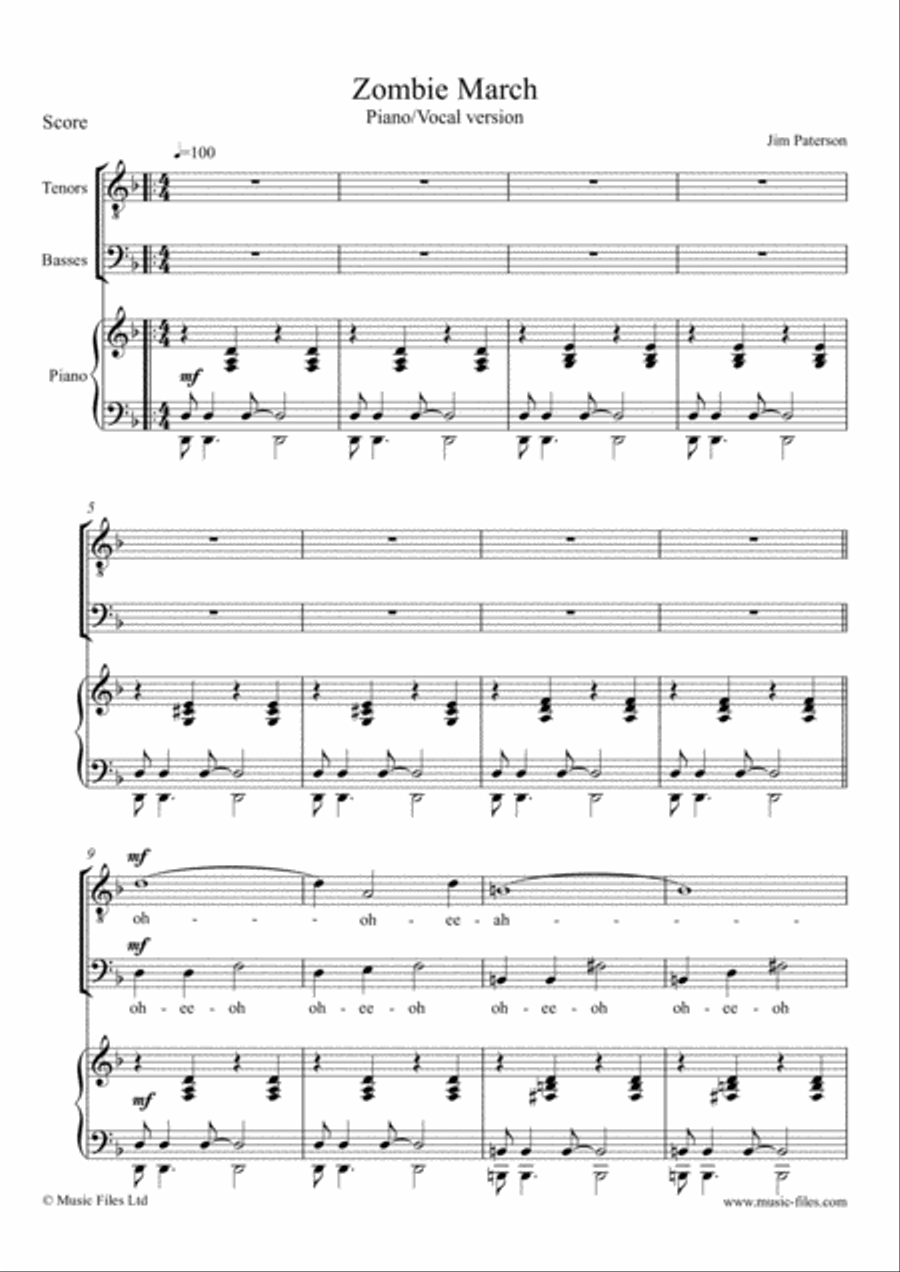 Zombie March (piano/vocal) TB scores gallery preview page 1