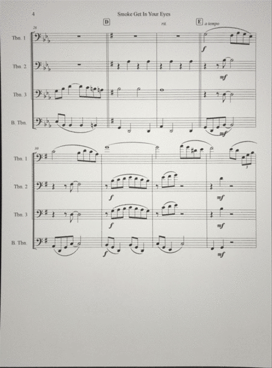 Smoke Gets In Your Eyes Smoke Gets In Your Eyes Trombone Solo scores gallery preview page 5