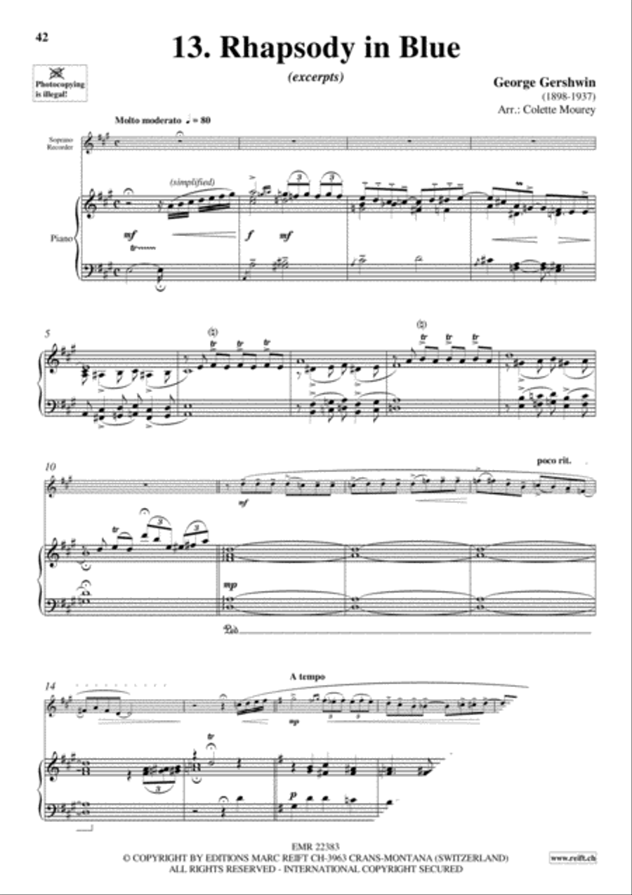 Gershwin 20 Greatest Hits Soprano Recorder scores gallery preview page 15