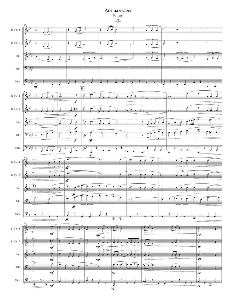 Anema E Core (with All My Heart And Soul) Brass Ensemble scores gallery preview page 5
