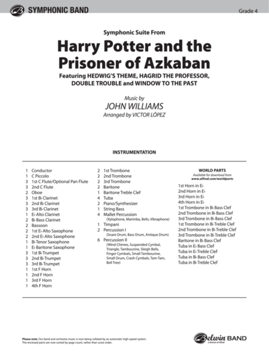 Harry Potter and the Prisoner of Azkaban, Symphonic Suite from Concert Band scores gallery preview page 2