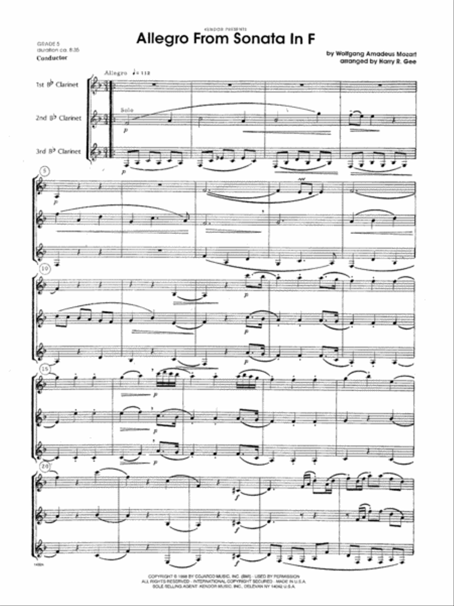 Allegro From Sonata In F Clarinet Trio scores gallery preview page 2