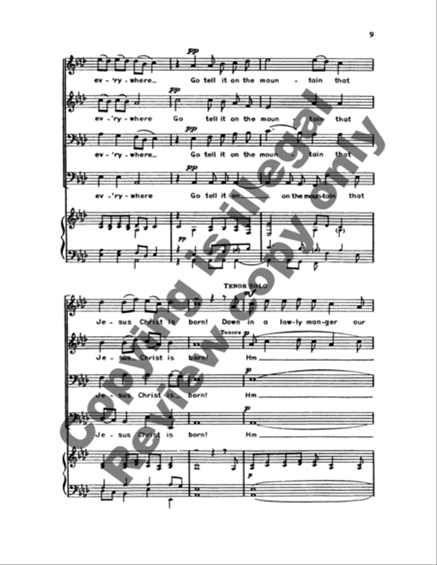 Go Tell It on the Mountain TTBB scores gallery preview page 11