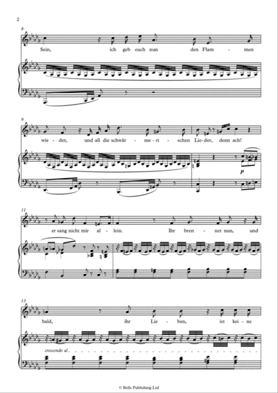 Als Luise die Briefe ihres ungetreuen Liebhabers verbrannte, K. 520 (B-flat minor) Voice Solo scores gallery preview page 2