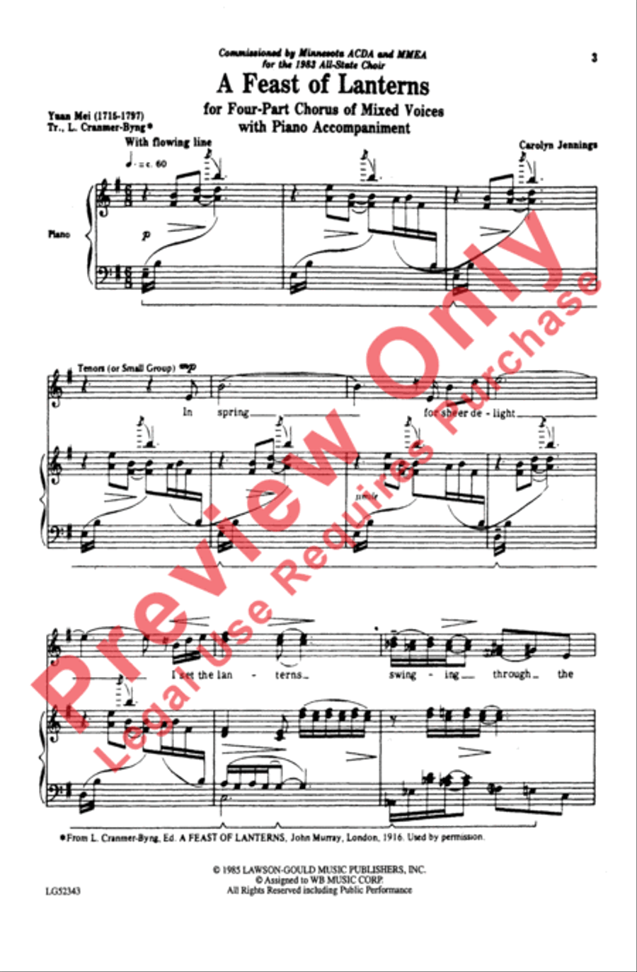 Feast of Lanterns 4-Part scores gallery preview page 2