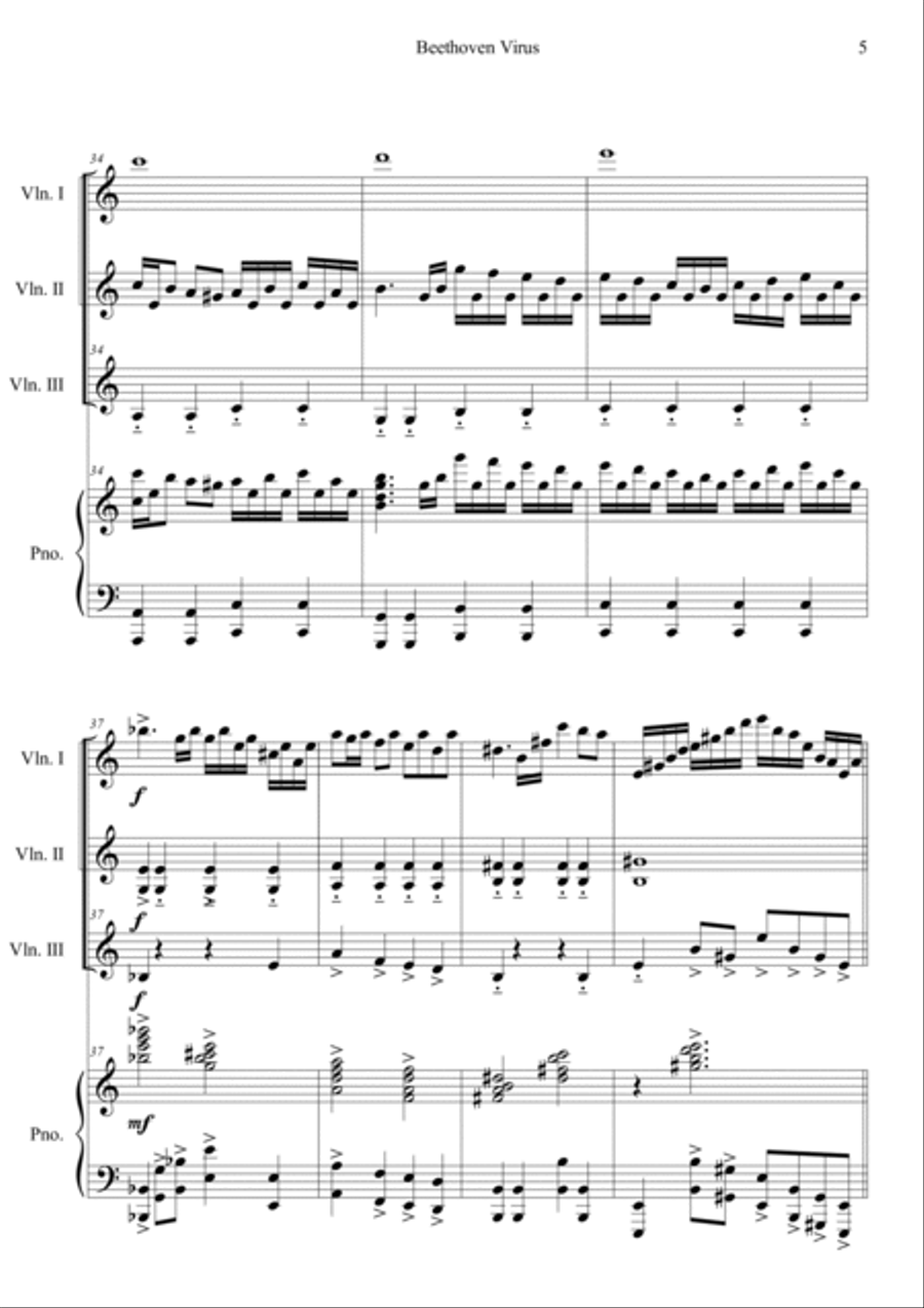 Beethoven Virus Piano Quartet scores gallery preview page 5