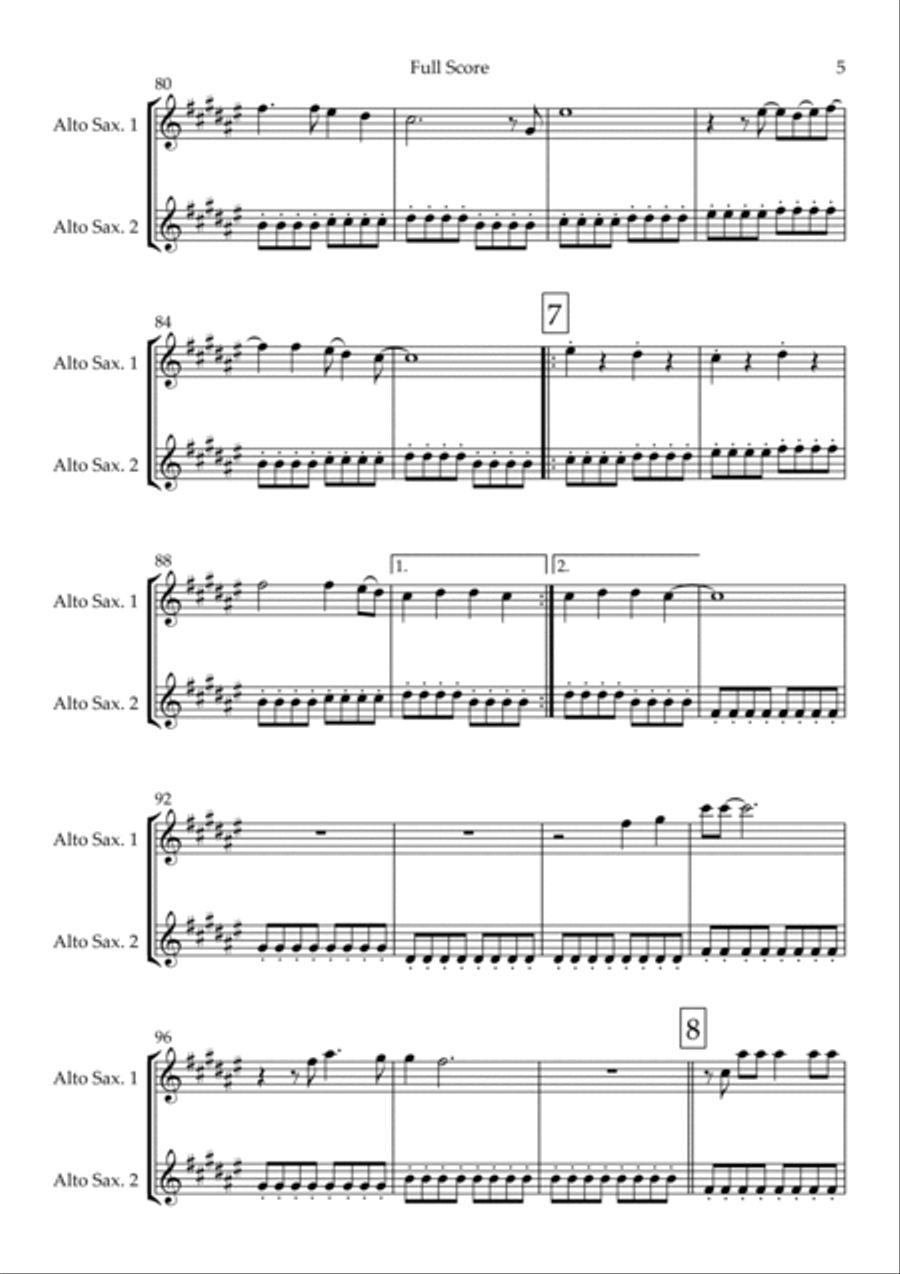 City Of Blinding Lights City Of Blinding Lights Woodwind Duet scores gallery preview page 5