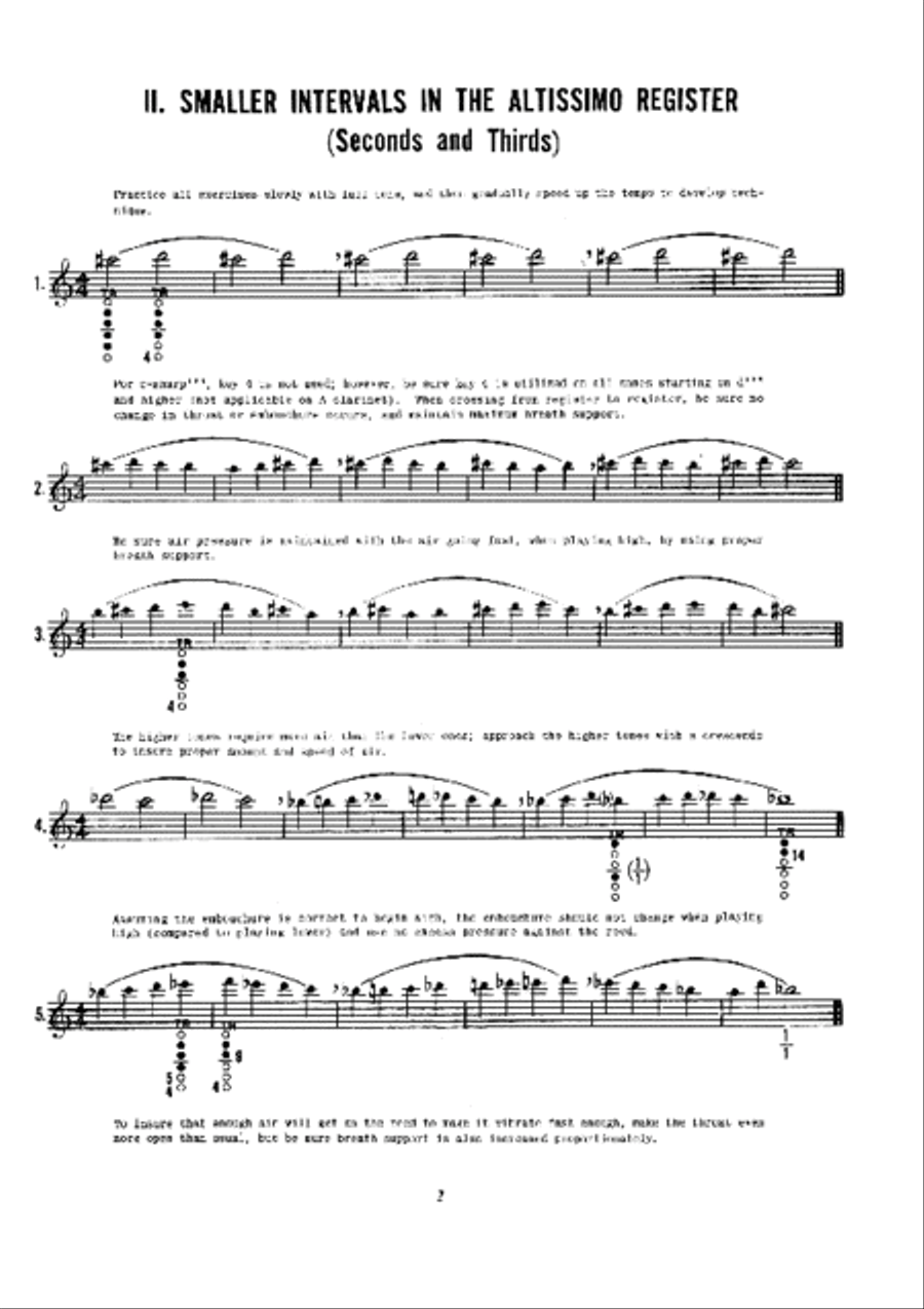 Development Of The Altissimo Register For Clarinet, The Clarinet scores gallery preview page 2