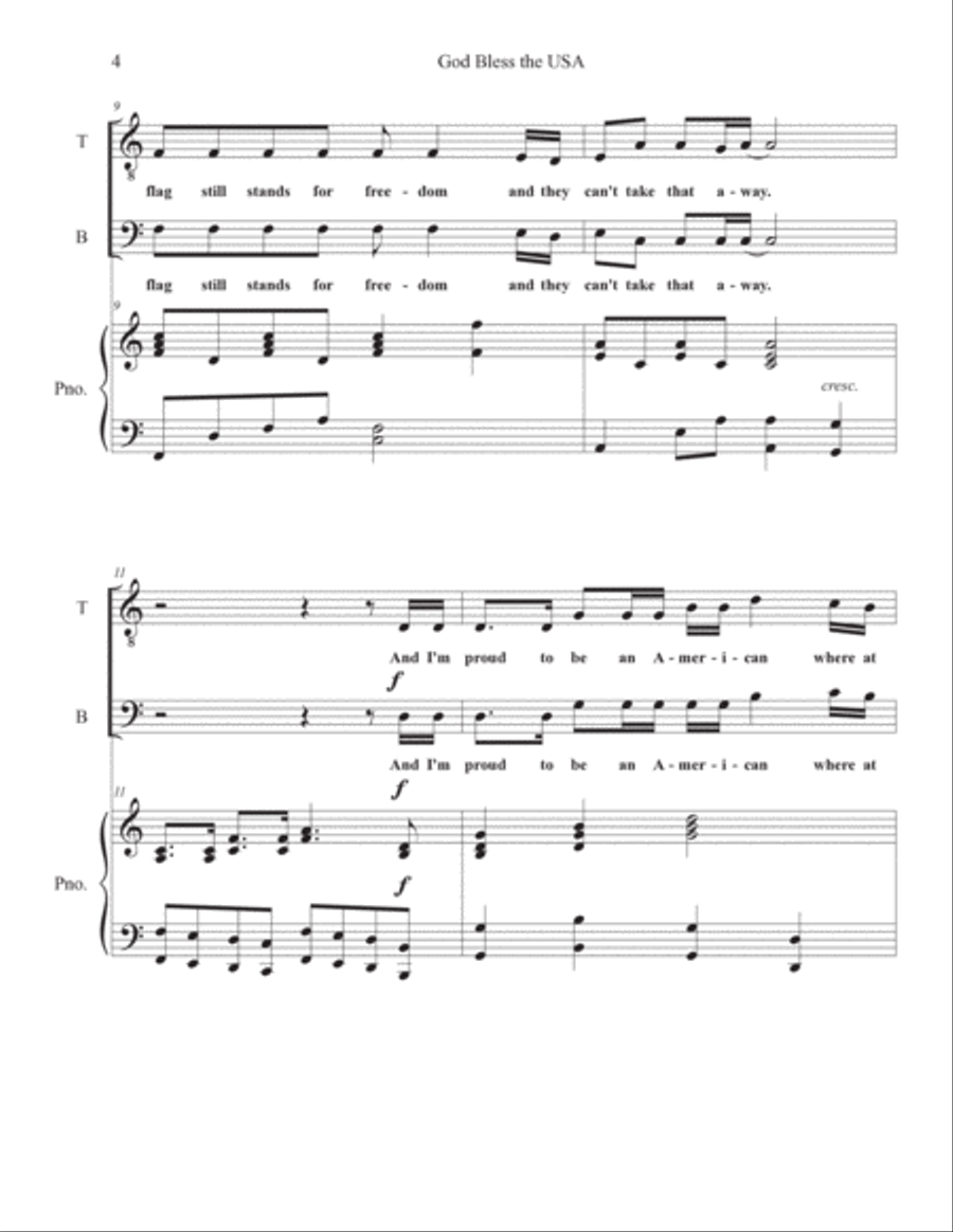 God Bless The U.s.a. TB scores gallery preview page 4