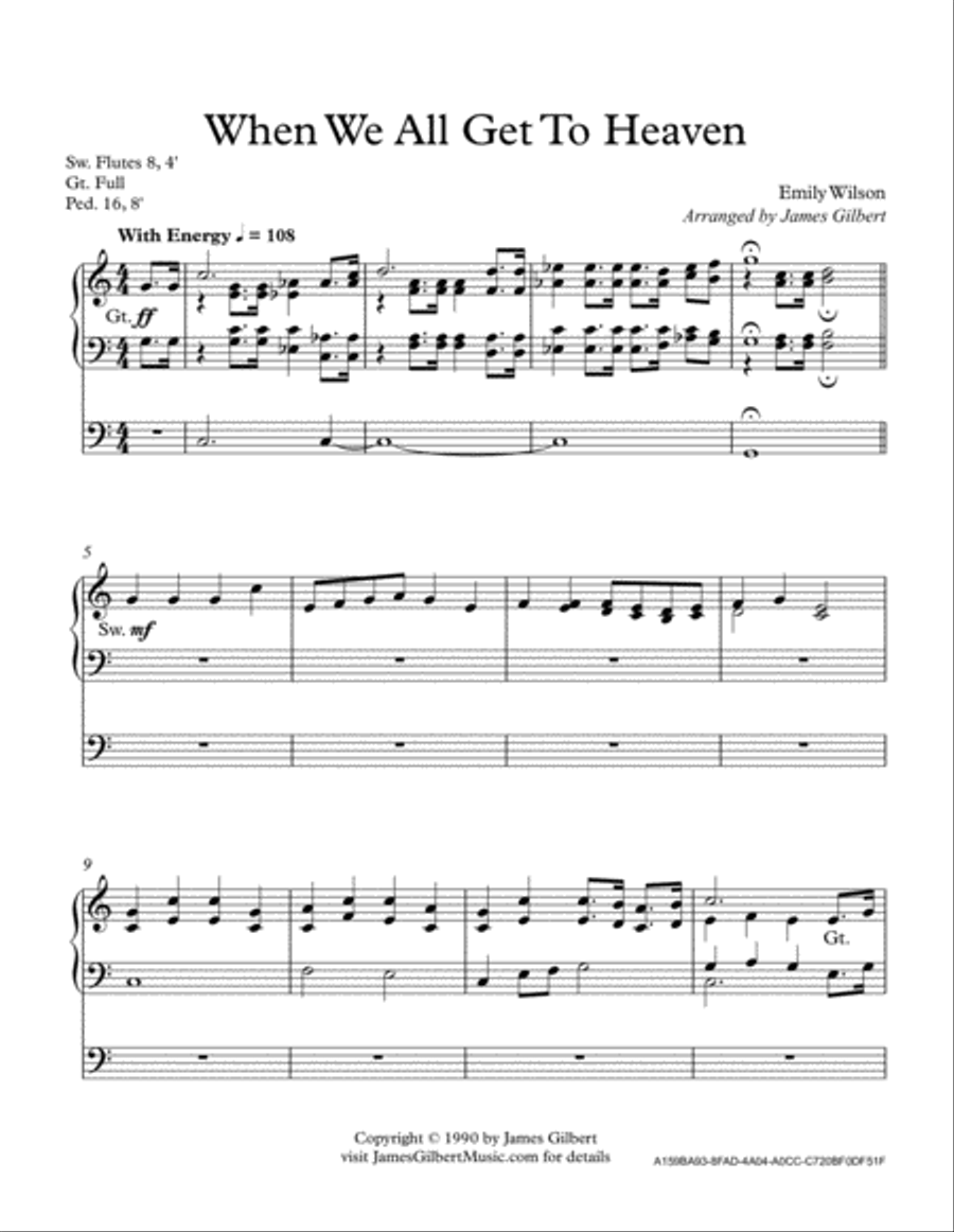 When We All Get To Heaven Organ Solo scores gallery preview page 2