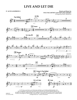 Live and Let Die - Eb Alto Saxophone 1