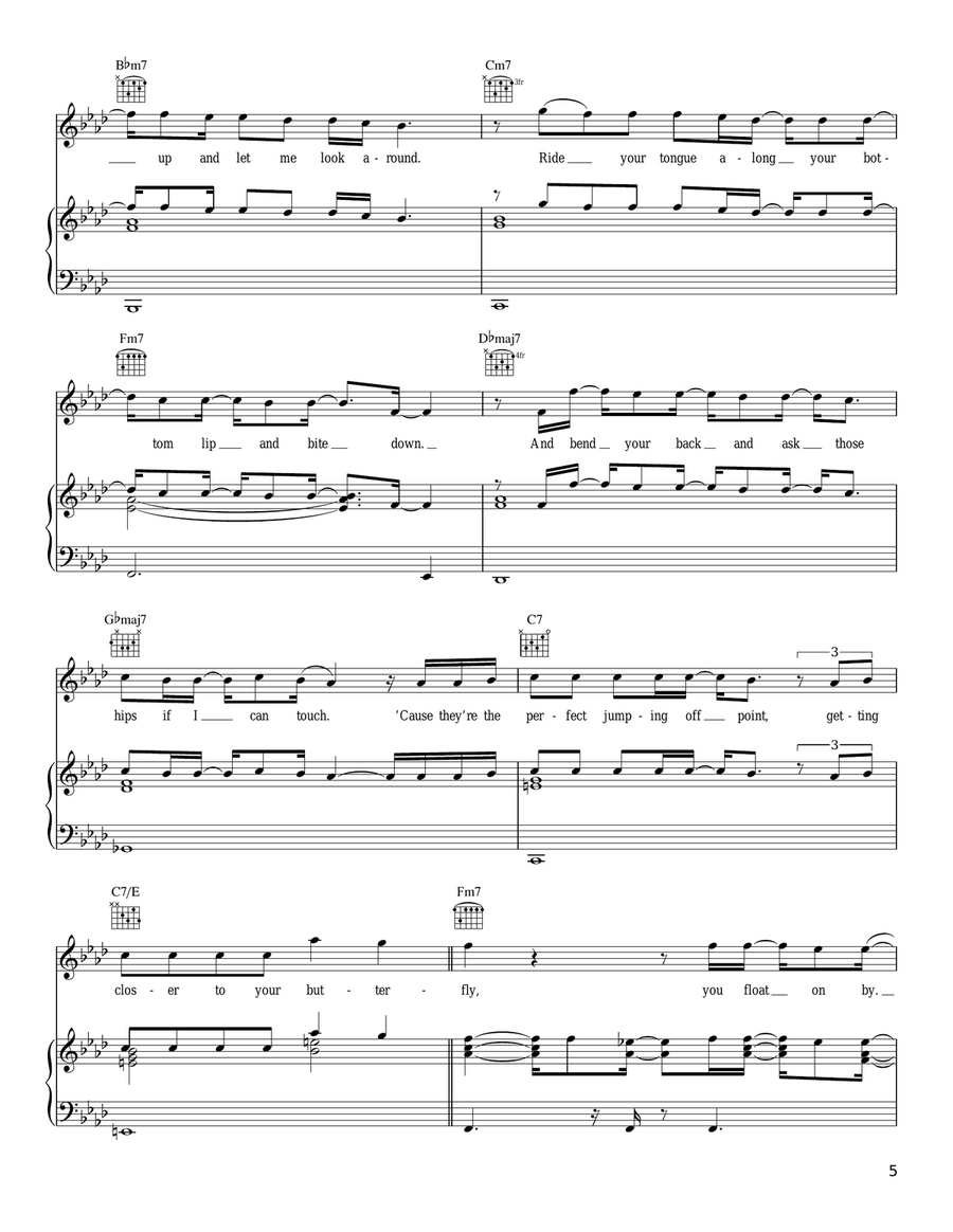Butterfly Butterfly Piano, Vocal, Guitar scores gallery preview page 5