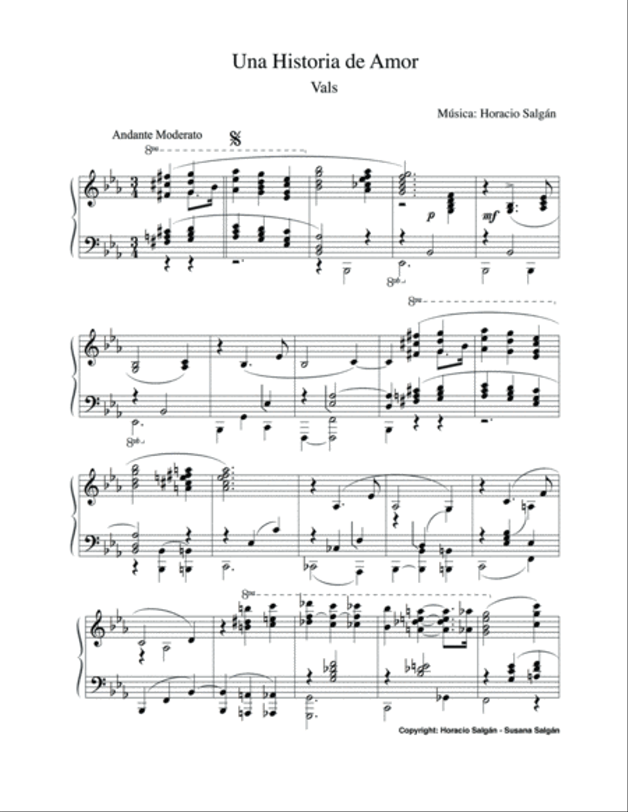 Una Historia de Amor Piano Solo scores gallery preview page 2