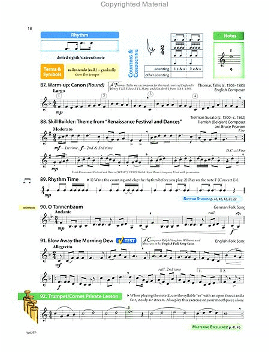 Tradition of Excellence Book 2 - Bb Trumpet/Cornet Concert Band Methods scores gallery preview page 6