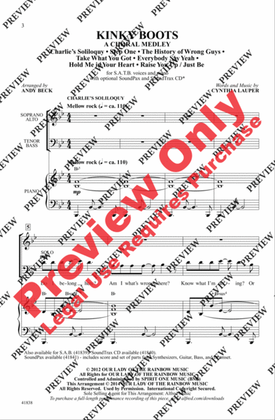 Kinky Boots - SoundTrax CD (CD only) Choir scores gallery preview page 2