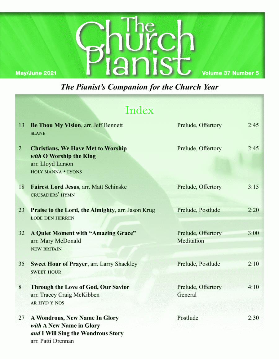 Church Pianist May/June 2021 - Digital Piano Solo scores gallery preview page 1