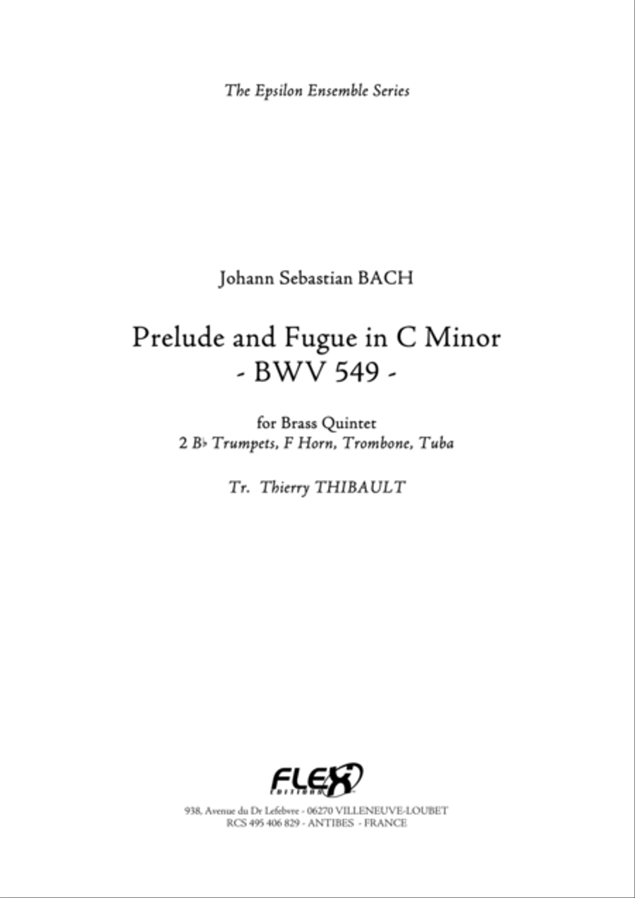 Prelude & Fugue in C Minor - BWV 549 Brass Quintet scores gallery preview page 1