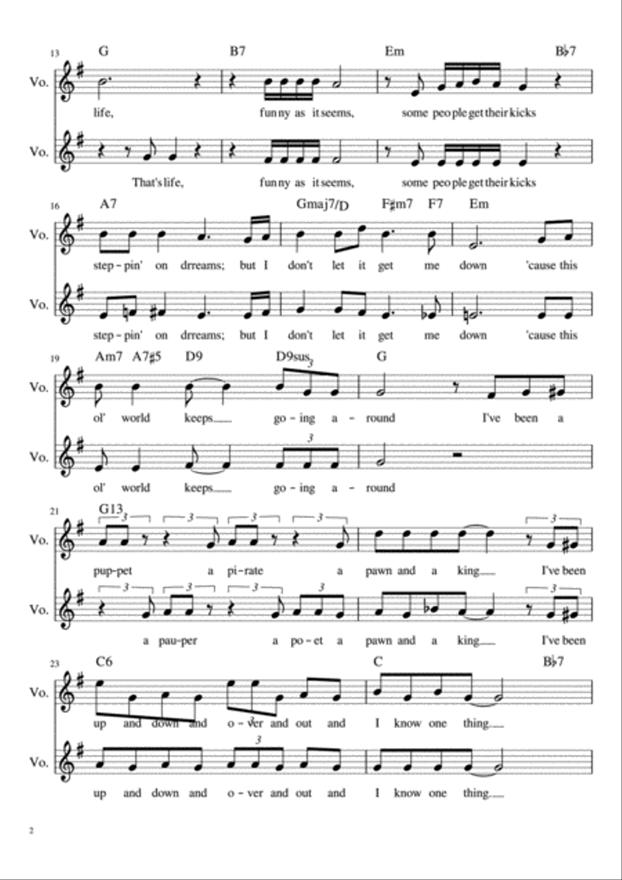 That's Life That's Life Vocal Duet scores gallery preview page 2