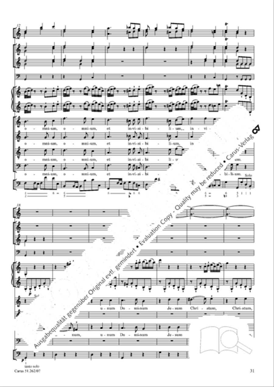 Missa longa in C major (Missa longa in C) 4-Part scores gallery preview page 32